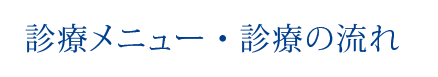 診療メニュー・診療の流れ